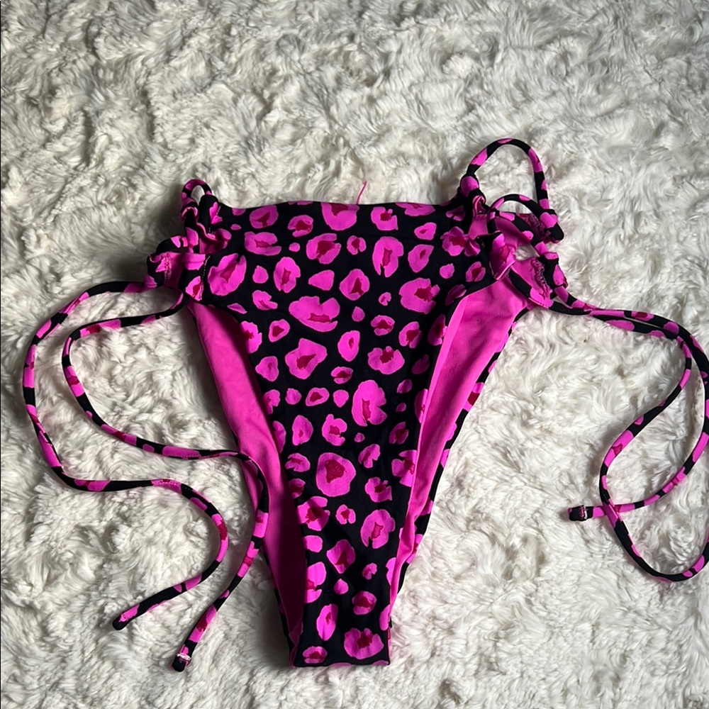VS Pink Leopard Print Bikini Bottom